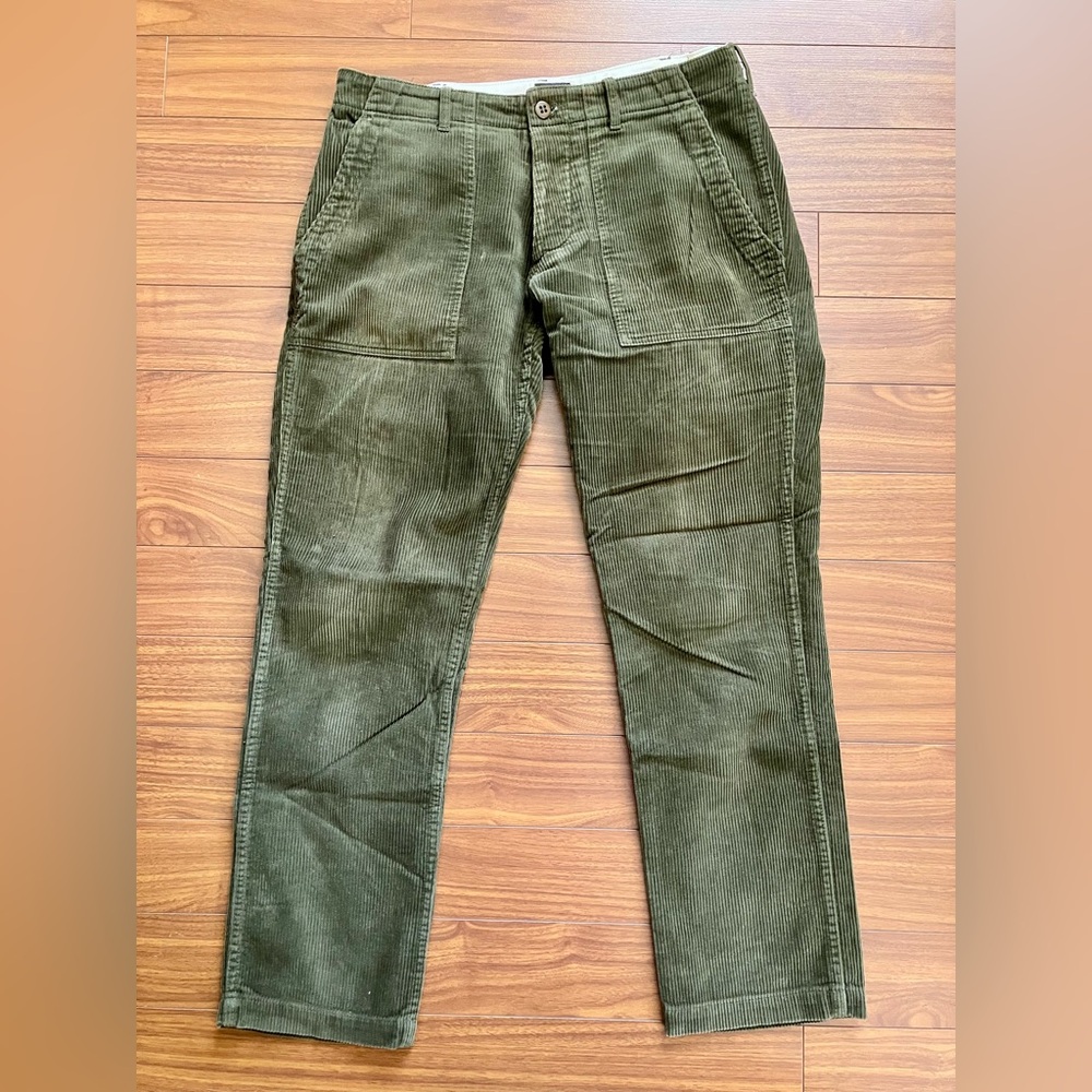 8.15 August Fifteenth Olive Green Corduroy Fatigue Pants